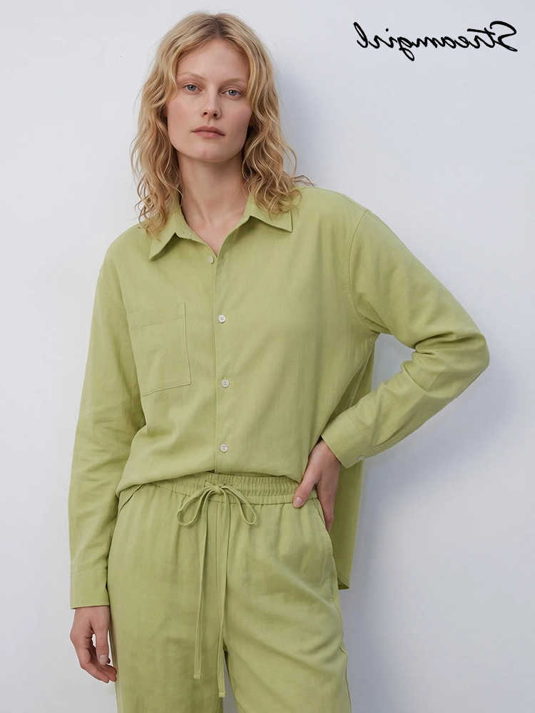 Streirl Linen Pants Sets For Women Summer Suits Pink Two Piece Trouser Womens Suit Sets Linen Shirt Set Oversize Outfit Suit L26