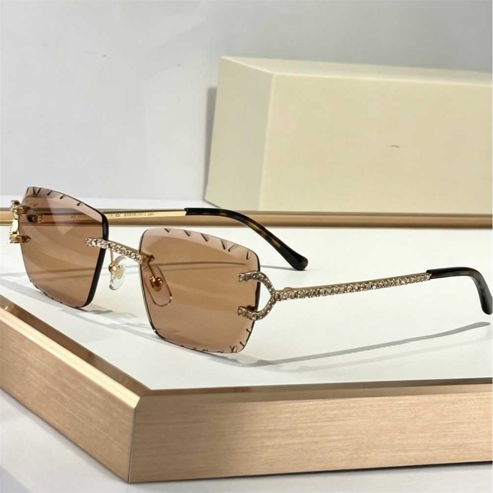 Cheap glasses CT0662S same style new frameless cut-edge hand-inlaid full diamond sunglasses for women trendy sun protection sunglasses
