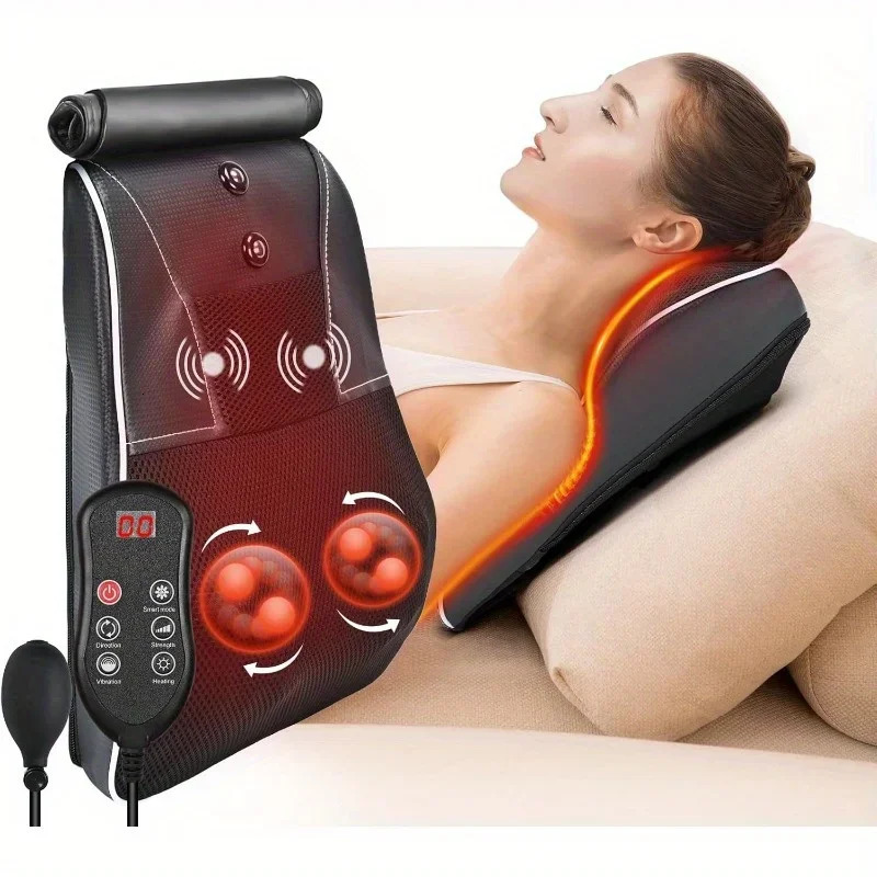 Jinkairui Electric Shiatsu Massage Pillow Neck Airbag Traction Body Massager Car with Heating and Vibration Function 260623