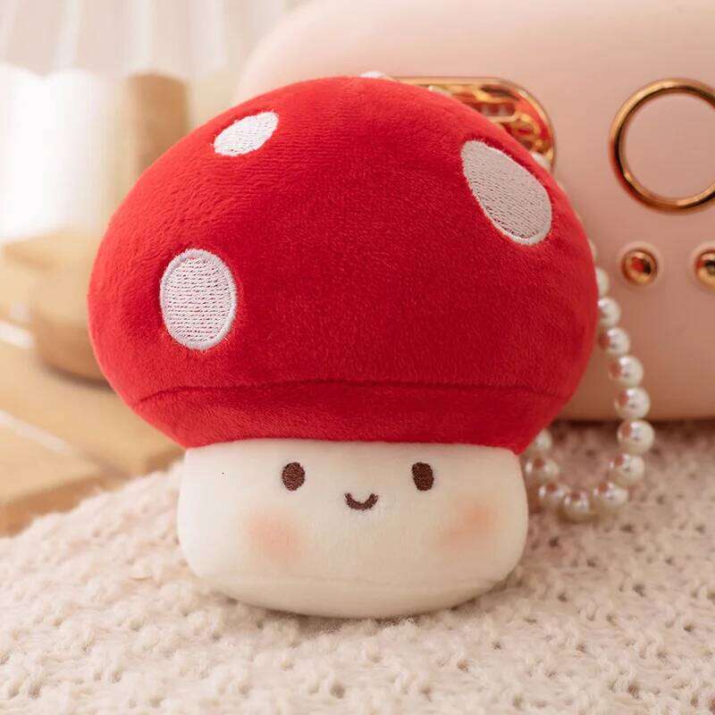 10cm Cute Pendants Soft Stuffed Toys Keychain Colorful Mushroom Backpack Hangings Best Gifts For Boys Girls Favors 26Y0623