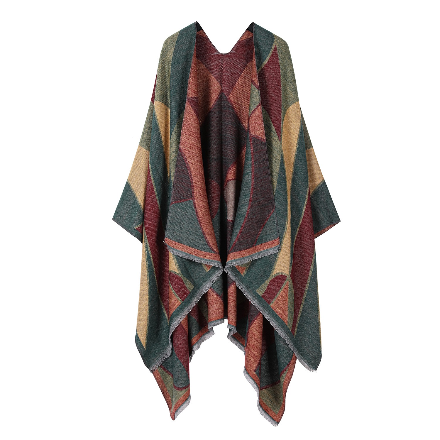 Femmes élégant châle réversible, doux ouvert sur le devant Poncho Cape Cardigan, voyage décontracté superposition cadeau châle pour dames