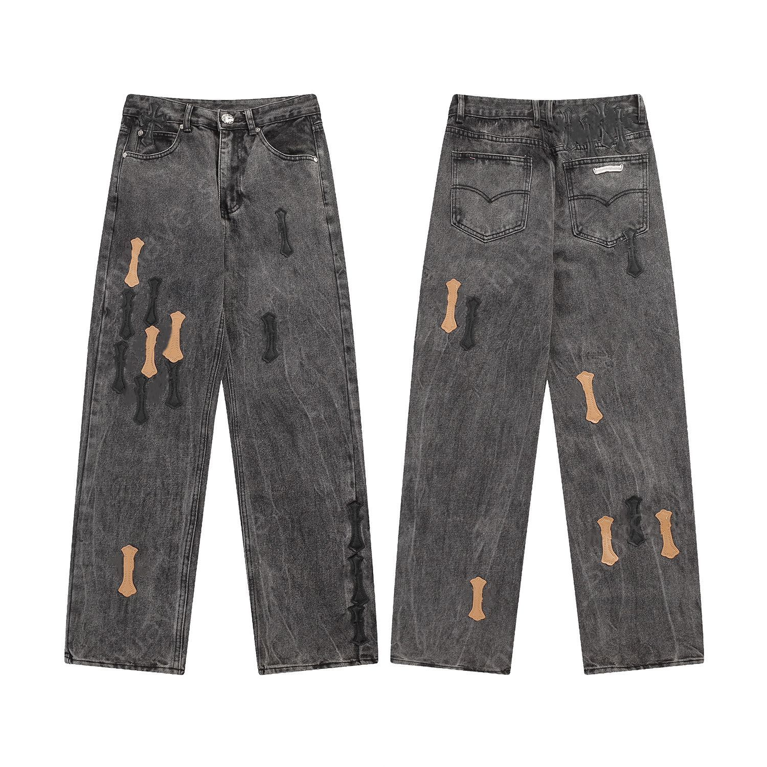chrome jeans Old 2026 Men's Designer Designer Washed Women's Chrome Make Jea Trousers Letter Prints pant Long Style High Quality Jea Motor