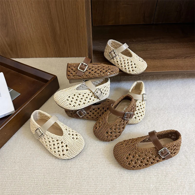 2026 Spring Summer Baby Walking Shoes Korean Edition Girls Weaving Princess 0-3-6 Year Old Hollow Sandals 260623