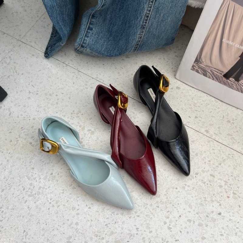 Heel French Block Pointed Toe Bag Heel Baotou Sandals Womens 2026 Spring and Summer New Gentle Hollow Single Shoes T260623