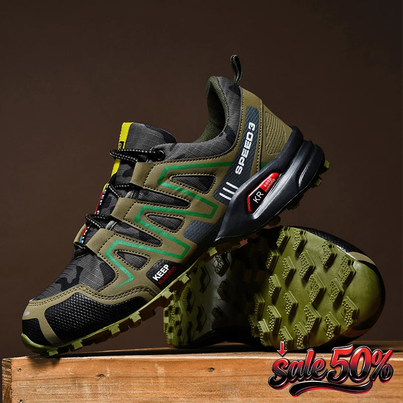 Outdoor Men Hiking Shoes Fashion Trail Running Shoes Lace Up Wear-Resistant Climbing Trekking Sneakers for Men Spring Size 47 260618