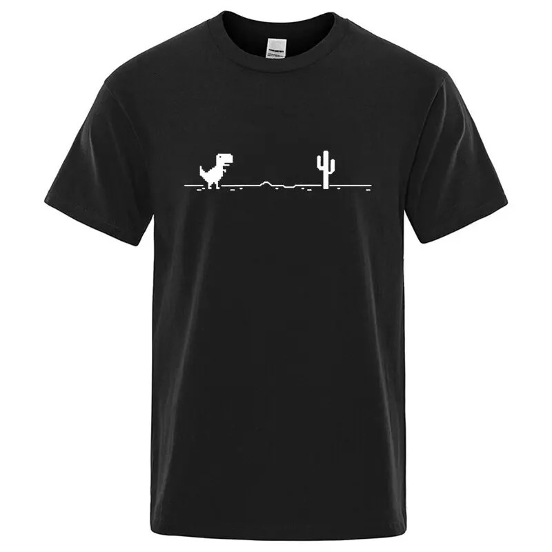 Men High Quality Cotton Blend Funny Dinosaur Print T Shirt Loose O-neck Summer Cool Men Tshirt Short Sleeve T-shirt Male Tee Top 260623