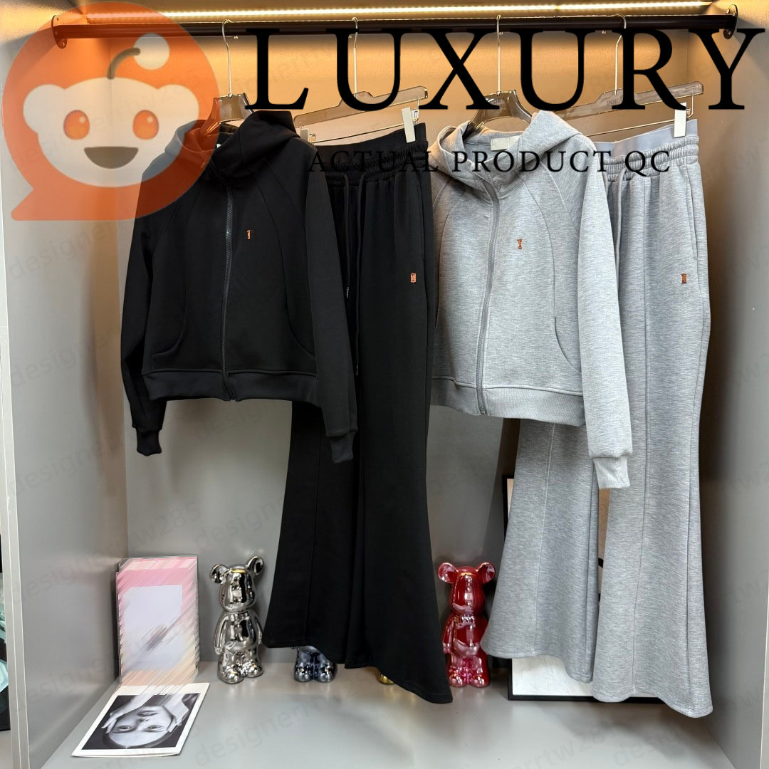 Survêtement gris de luxe silencieux, pantalon évasé, ensemble 2 pièces, sweat à capuche avec badge fin, tenues coordonnées rétro High Street Tenn