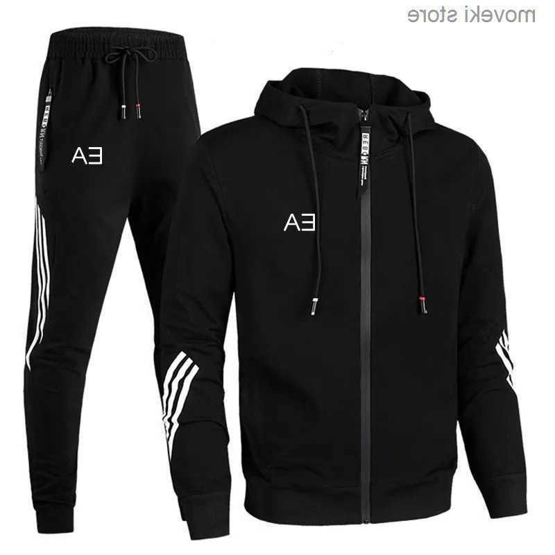 Tracksuit Mens Set Zip Up Hoodie Jacket with Matching Sport Pants - Two Piece Running Leisure Suit S260623