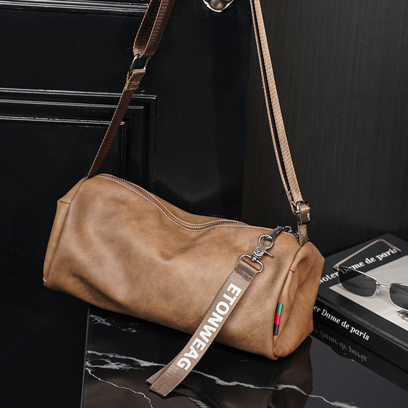 Thick round bucket men's and women's casual trendy small lightweight shoulder fashionable crossbody bag backpack