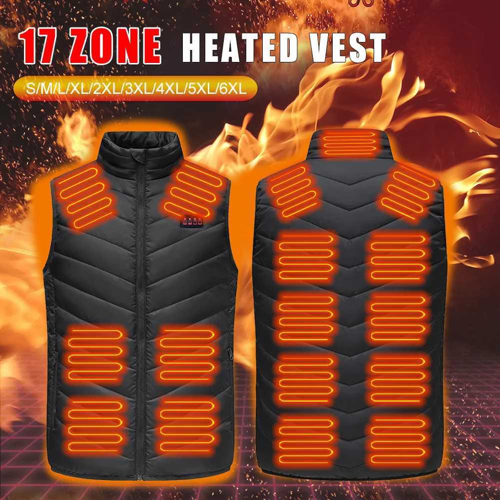 17 Heated Vest Zones Electric Jackets Men Women Sportswear Coat Graphene Heat USB Heating Jacket For Camping Q260623