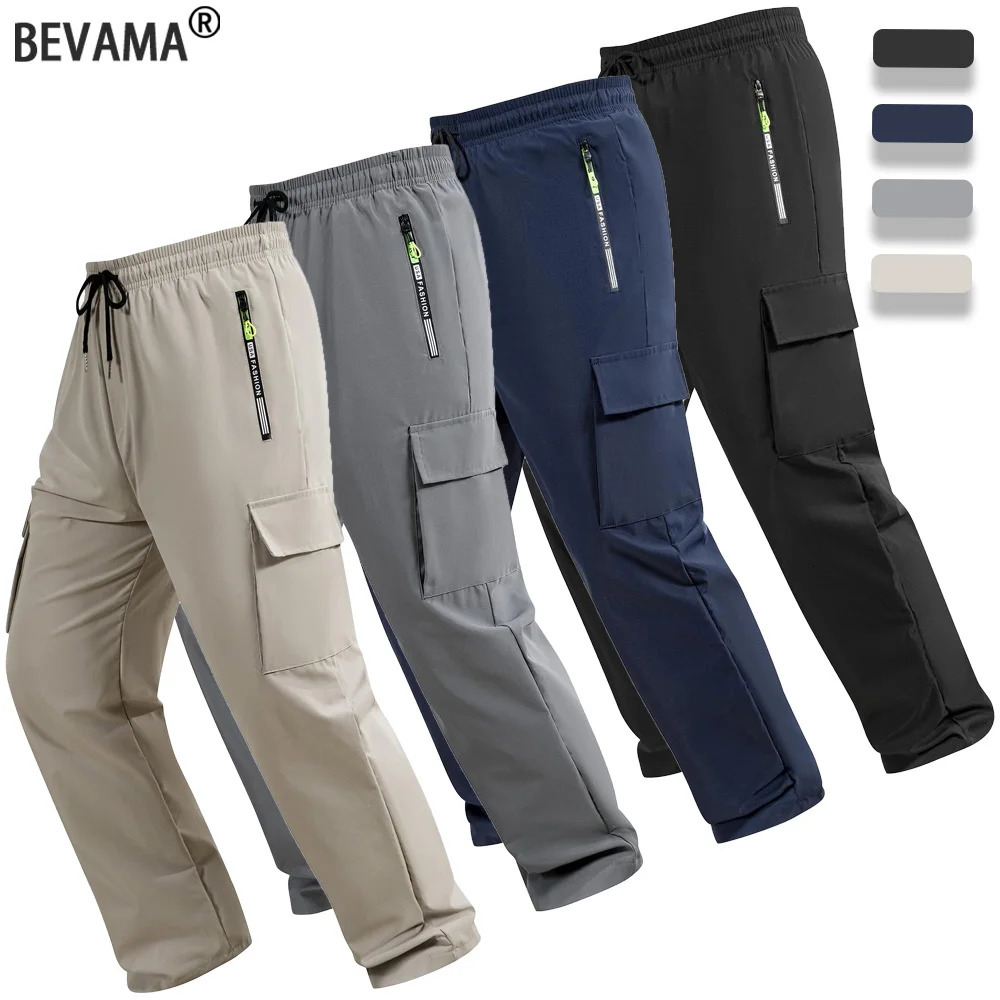 Spring Autumn Mens Cargo Pants Solid Color Outdoor Casual Trousers MultiPockets Jogger Sports Long Hiking Cotton Pant 260623