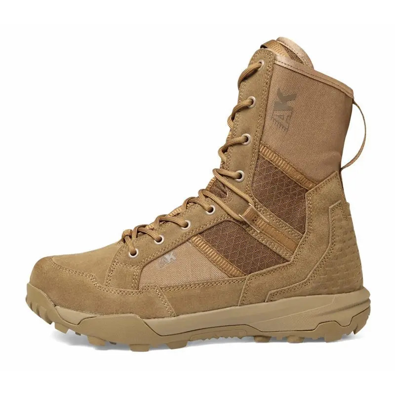 Combat Leather Boots Men Climbing Training Lightweight Waterproof Tactical Boots Outdoor Hiking Breathable Mesh Shoes 260618