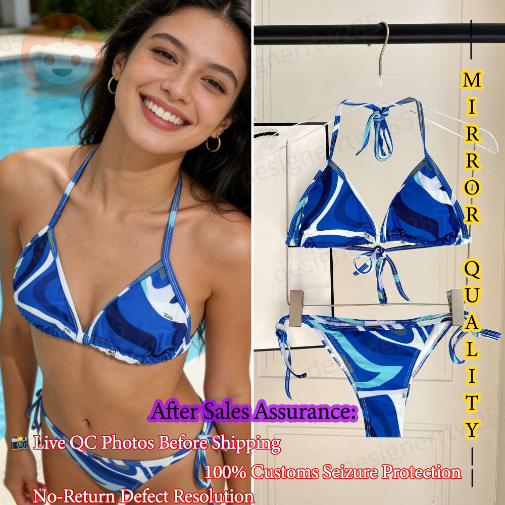 Sexy Side Tie Bikini Set Italian Resort Swimwear Luxury Women Halter Triangle Swimsuit High Cut Bathing Suit Pool Party Beach Outfits Push Up Swi-image-1111775863