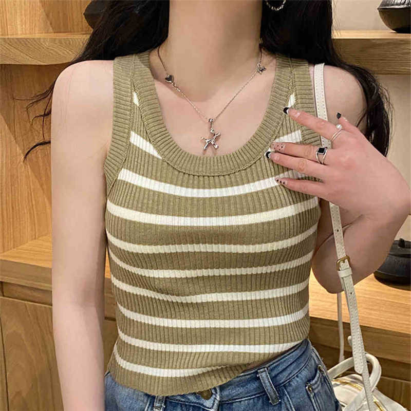 2026 Spring Summer Women AOSSVIAO Tank Top Knit Camisole Solid Color Inner Wear Base Top Slim Fit All-Match Crop Top M260623