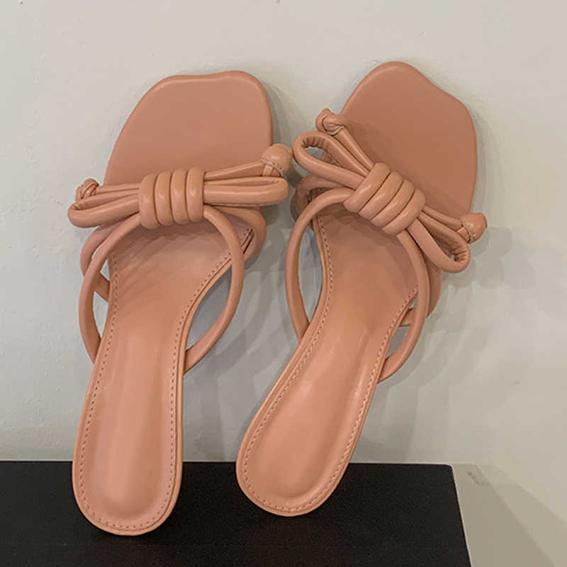 Brand Designer Liyke Handmade Butterfly-Knot Ladies Thin Low Heels Slippers Summer Beach Party Slides Shoes Women Sandals Pumps T260623