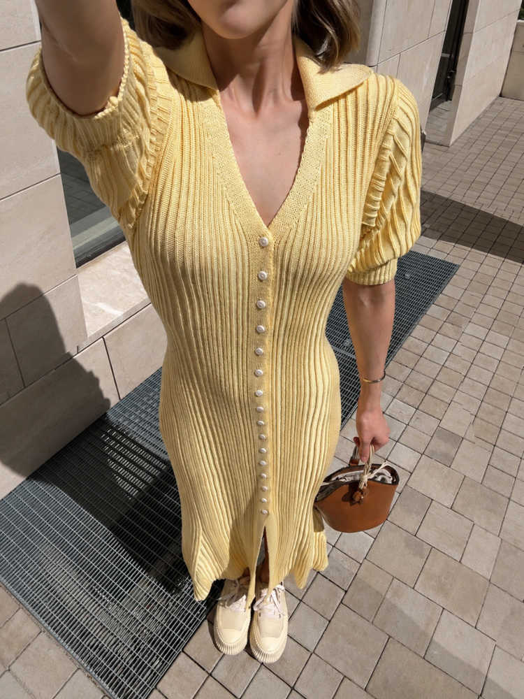 Tossy Fashion Knit Cardigan Maxi Dress Summer Women Chubby Loose Elegant Vintage Evening Party Dress Female Knitwear Long Dress L26