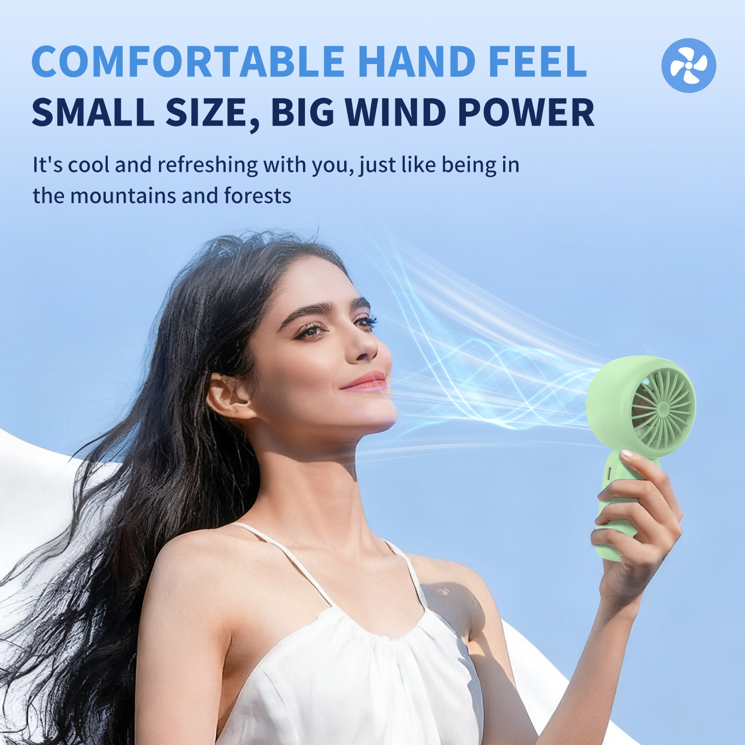 Sweetheart Pocket Hand Fan USB Recharge Portable Student Mini Cooling Fan-image-1111787196