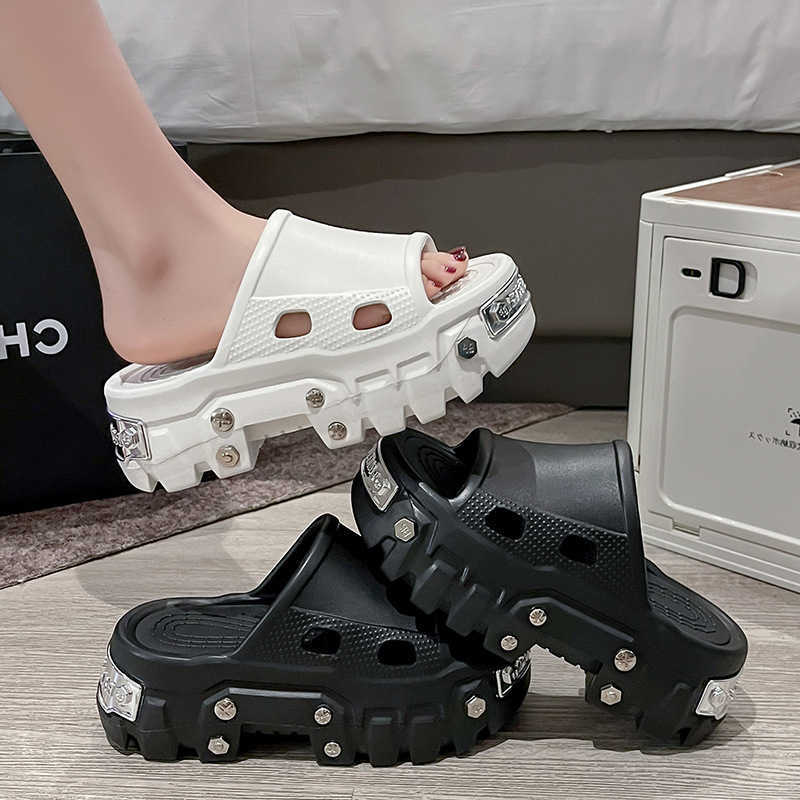 Slippers Fashion Women Platform Slippers Punk Style Womens Shoes Increase Height Thick Soled Paris EVA Anti-slip Slippers T260623