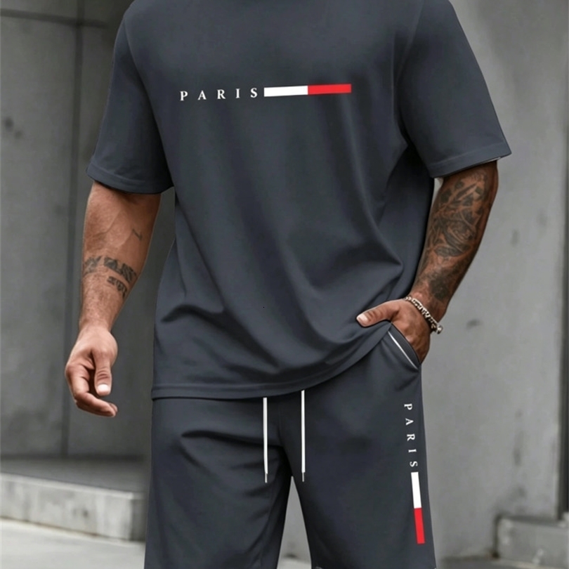 Trendy Summer Casual Also Suitable For Sports Shorts Short Sleeved 2026 Men S Oversized Loose Quick Drying Suit 260622