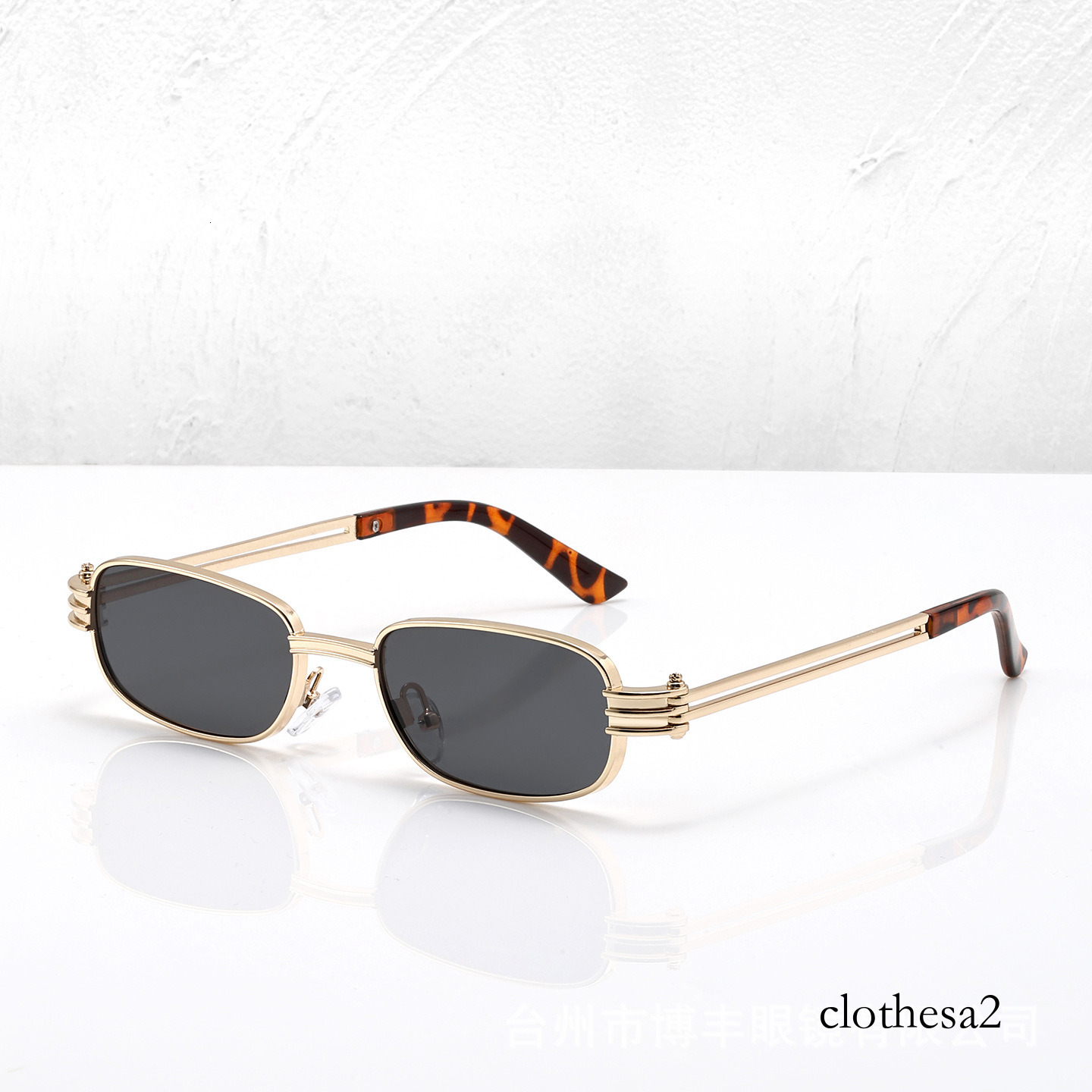 2026 New B-brand Small Square Frame Metal Fashion Men, Same as on Instagram European and American Style Sunglasses for Women