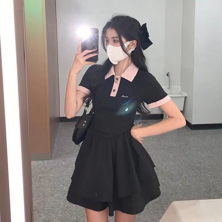 Q433 pure desire style halter hot girl dress women's summer dress foreign style polo collar large size thin chic short skirt women's cloth