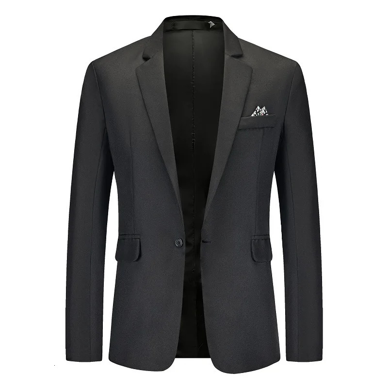 Mens SingleButton Business Suit Large Size Fashion Casual Open Cardigan Blazer Polyester Fiber AllSeason Wear 260618