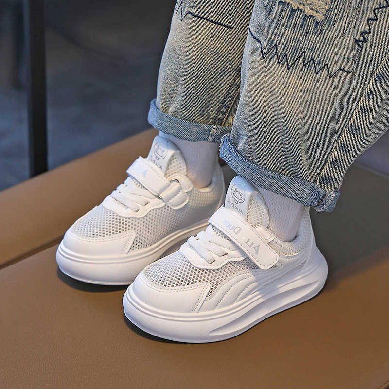 and Boys Girls White Shoes 2025 Spring and Autumn New Shoes Childrens Non-Slip Casual Sneakers Soft Sole Baby Sports Shoes S260623