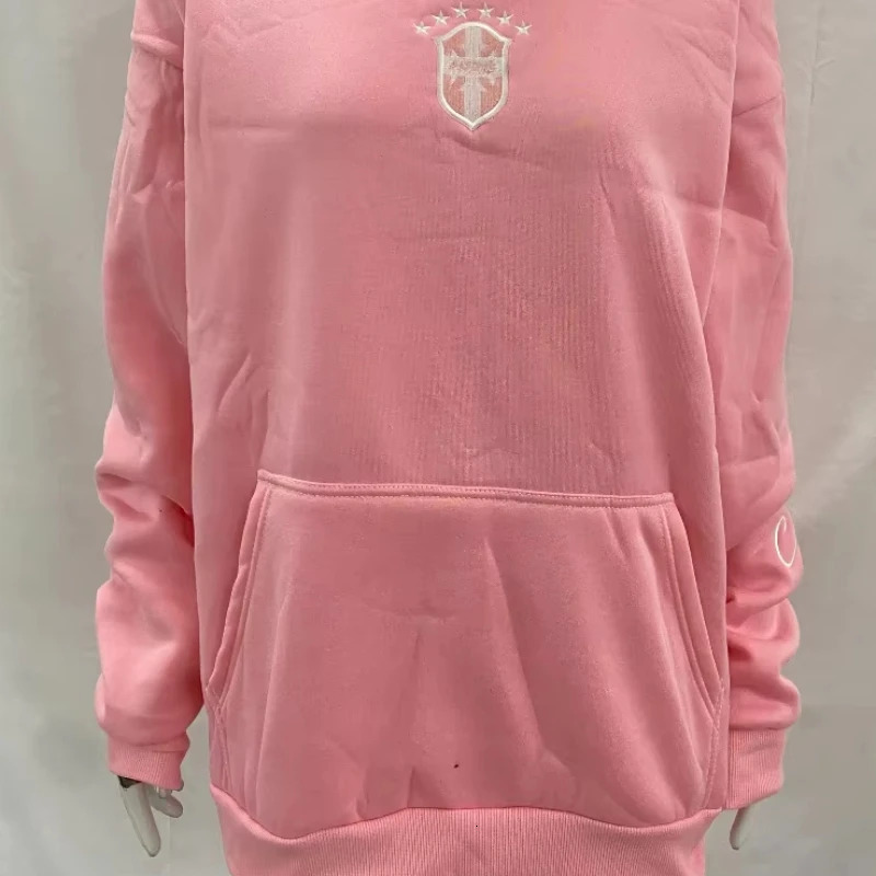 Maglione con cappuccio ampio in cotone ricamato con cappuccio per uomo e donna camicia sportiva da esterno con tasca punk stile streetwear 260605