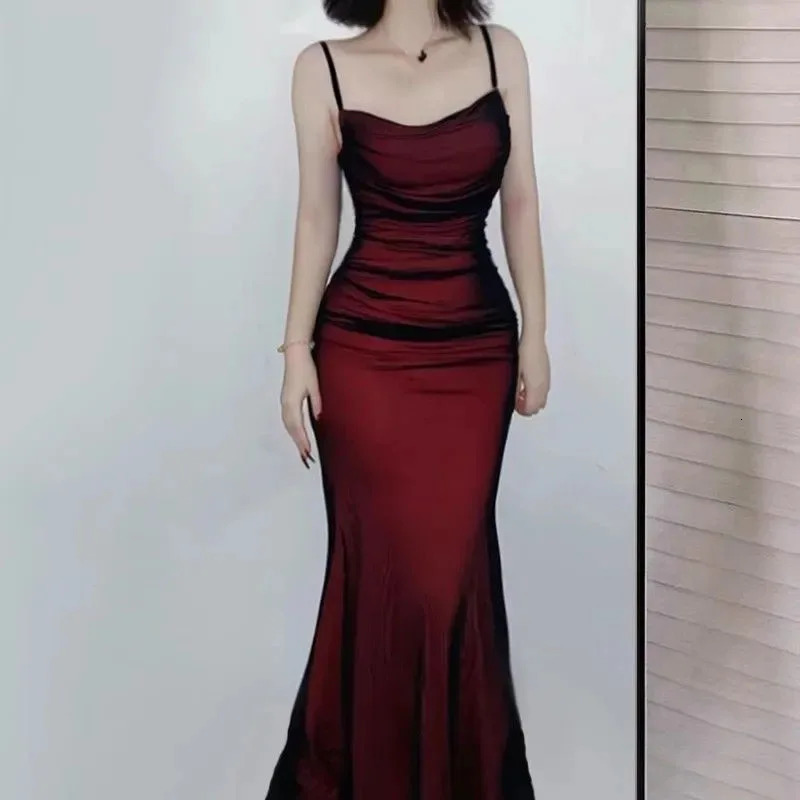 Elegant Womens Party Maxi Dresses Sexy Skinny Backless Spaghetti Strap Dress Female Summer Birthday Evening Club Long Dress 260622