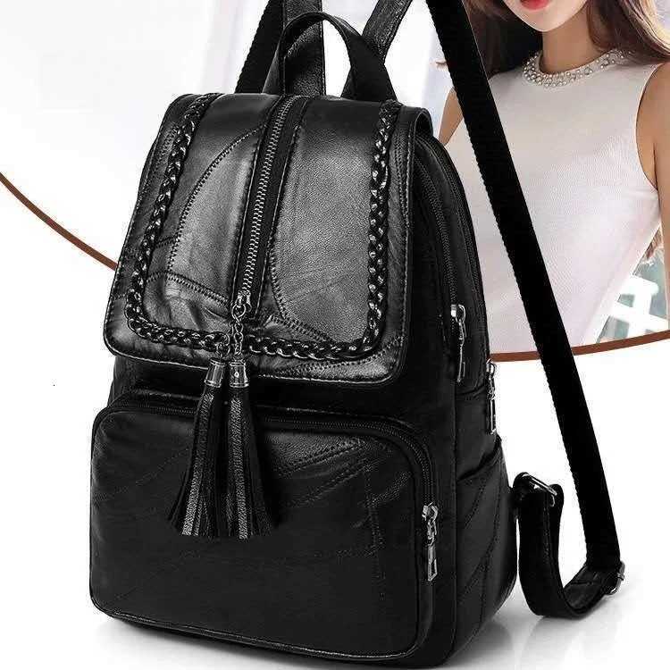 New Fashion Leisure Womens Simple Backpack Travel Soft Pu Leather Handbag Shoulder Bags for Women Girls School BagT260623