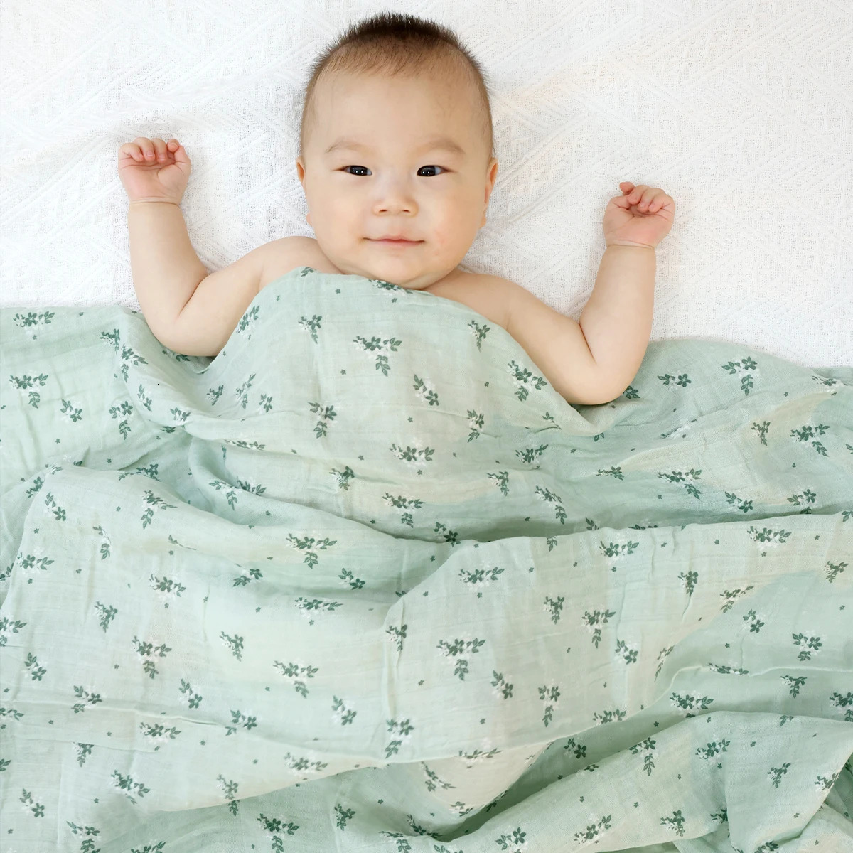 HappyFlute Baby Muslin Swaddle 100 Cotton Summer Soft Cute Print Blanket 120110CM 260623