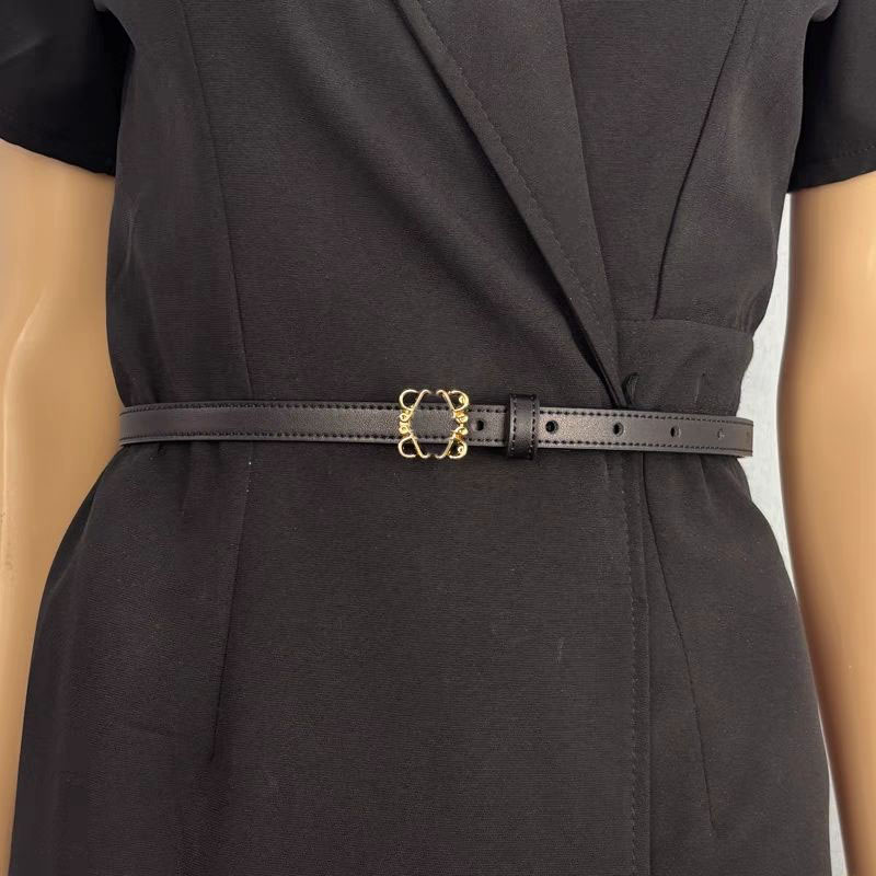 Women Luxury Genuine Belt Designer Thin Belts 15mm Cowskin Black Brown Womens Classic Ceinture Geometric Casual Gold Waistband Cintura Ceinture Men