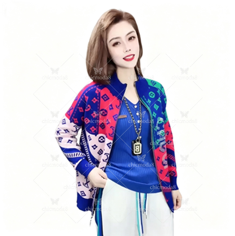 Designer sweater New Autumn Winter Lazy Style Klein Blue Sweater Knitted Cardigan Jacket for Women Fashionable high quality jacket