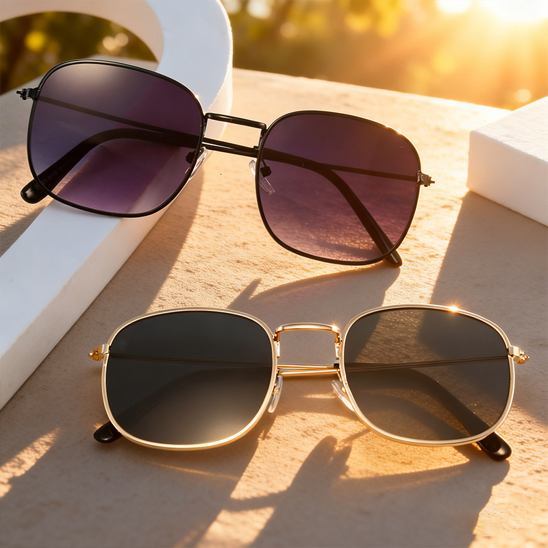 2026 New Classic Square Full Edge Retro Fashion Anti Glare and UV Thin Face Outdoor Driving Polarized Sunglasses, Essential Sunglasses for Vacation