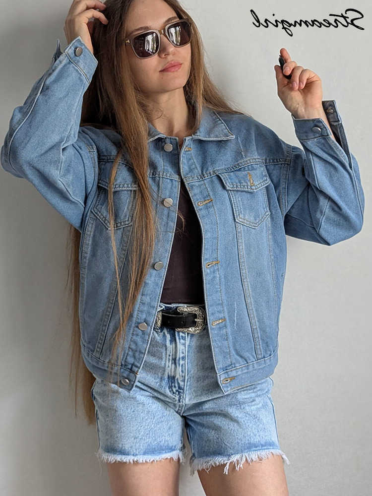Denim Jackets For Women Loose friend Coats Ladies Short Denim Coats Female Outerwears 2025 Spring Casual Jeans Jacket Women L26