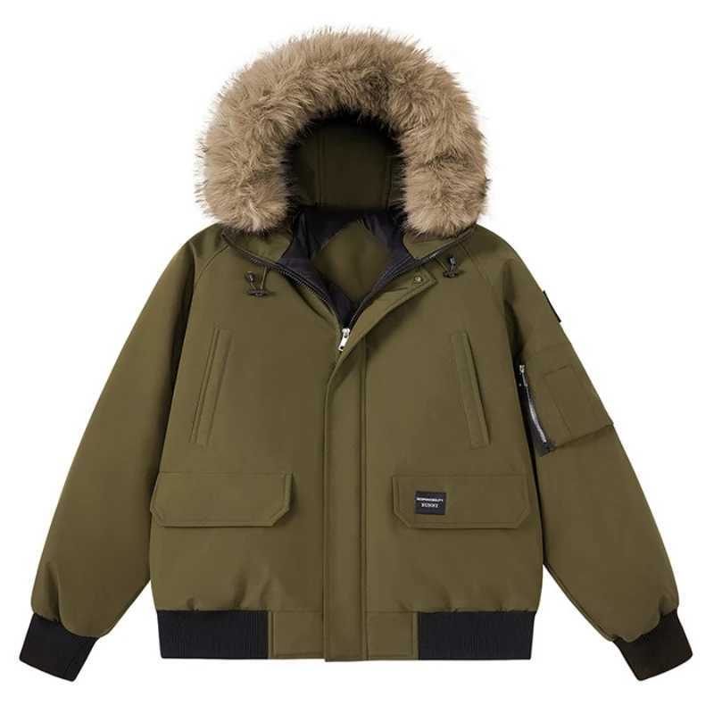 Winter Fur Hooded Parkas Men Windproof Down Snow Jacket Strtwear Windbreker Coats Thicken Kp Warm Outdoor Outerwear Overcoat Q260623