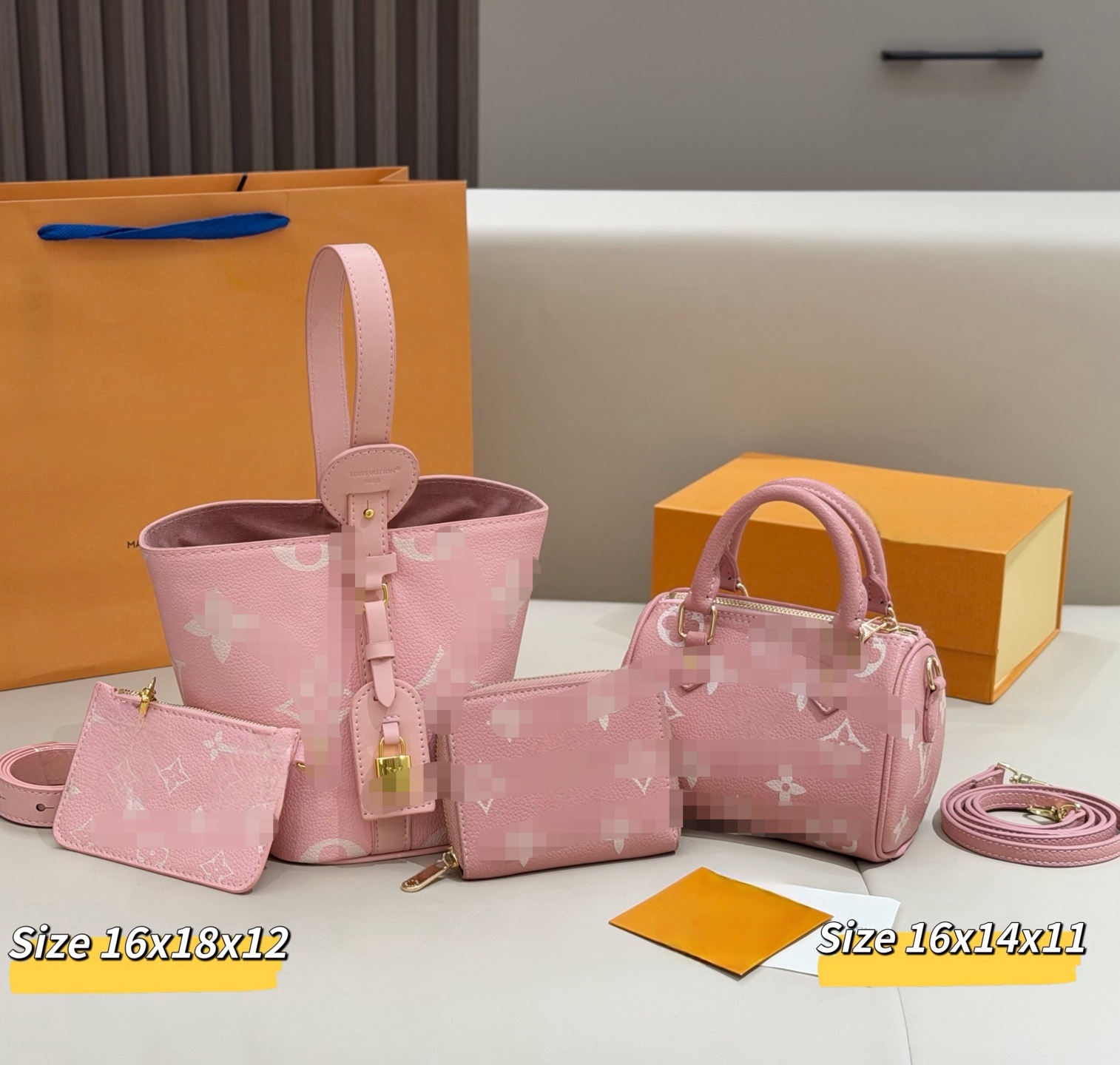SPECIAL OFFER 3-4PCS Designer Bag Combo Women Tote Bucket Wallet Set Fashion Crossbody Shoulder Bag Vintage Style Handbag Pattern Classic Elegant Co