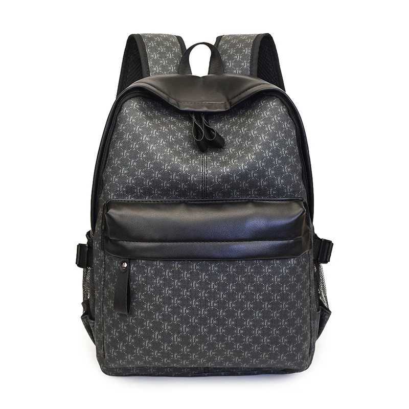 Fashion Luxury Mens Backpacks High Quality Large Capacity Computer Bag Waterproof PU Shoulder Handbag Vintage Style School BagT260623