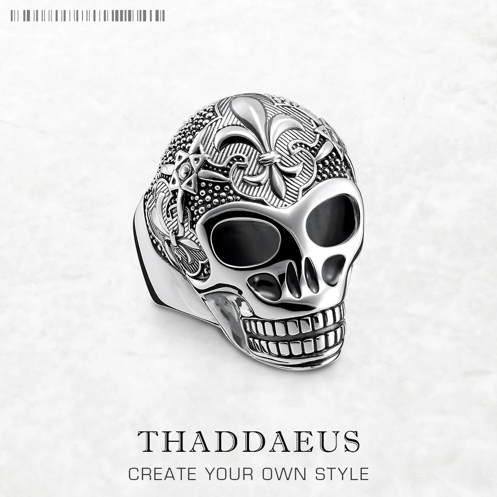 Blackened Lily Skull Ring Europe Style Vintage Jewelry Fine Jewerly Gift For Men Women In 925 Sterling Silver 260623