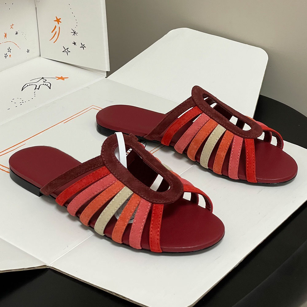 Noria sandal Female designer sandals suede goatskin Sandal H262092Z Fashion Brand Summer Sandals Daily Dressing Fashion Casual Sandal leather sole s