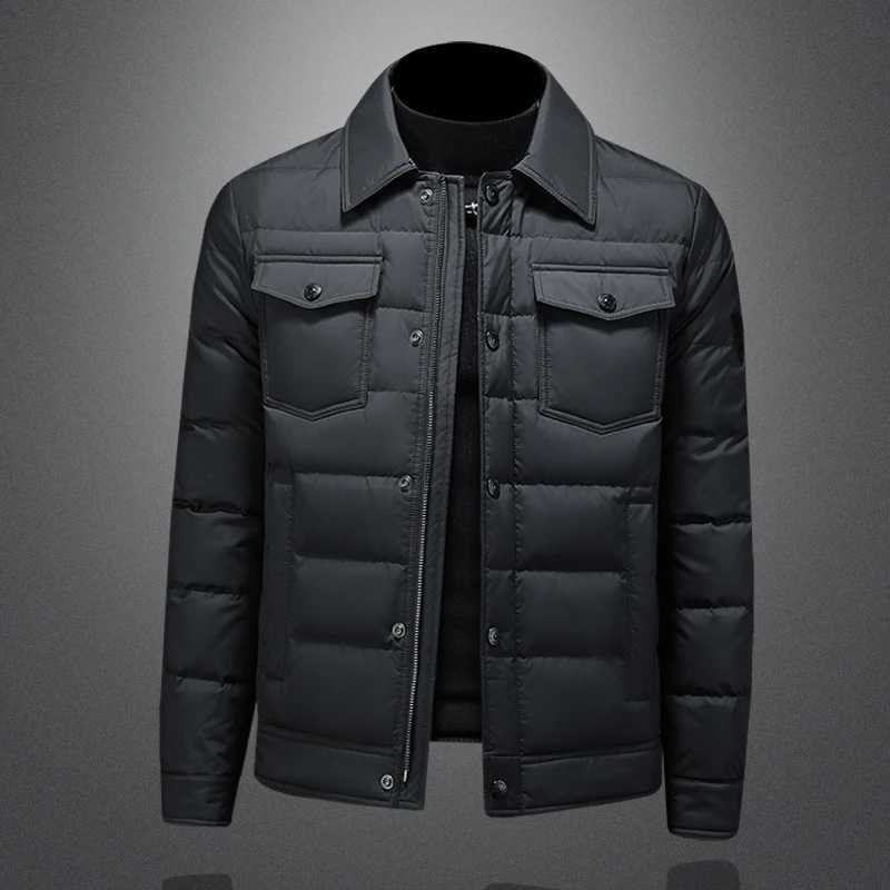 Minglu Autumn Winter Zipper Casual Mens Coats Luxury Solid Color White Duck Down Male Jackets Fashion Down Man Overcoats Q260623