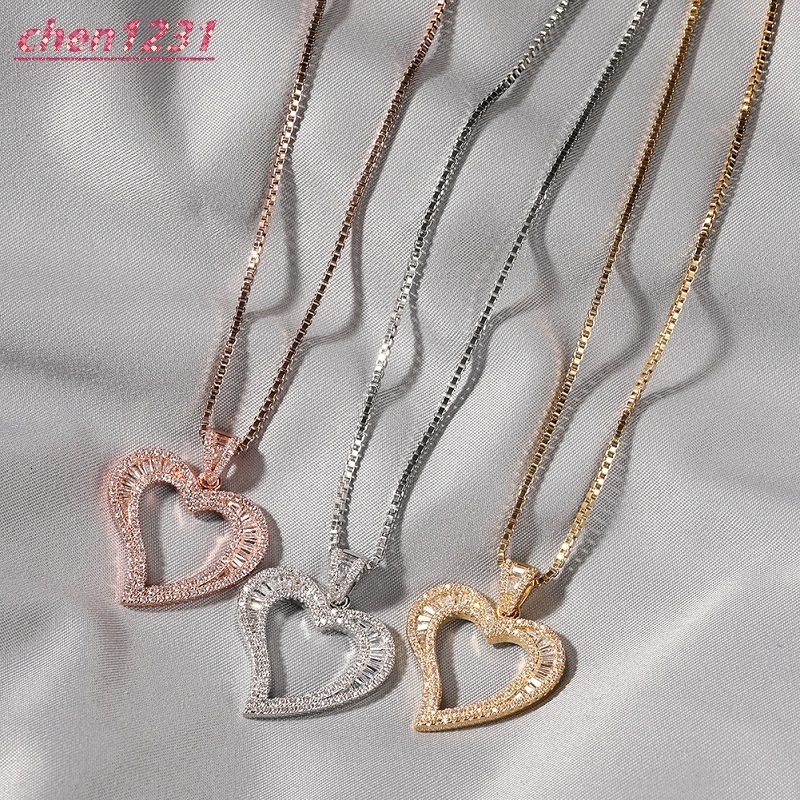 Ins Style Cubic MoissaniteVVS Small Heart Pendant Hip Hop Simple MoissaniteVVS Pendant Jewelry