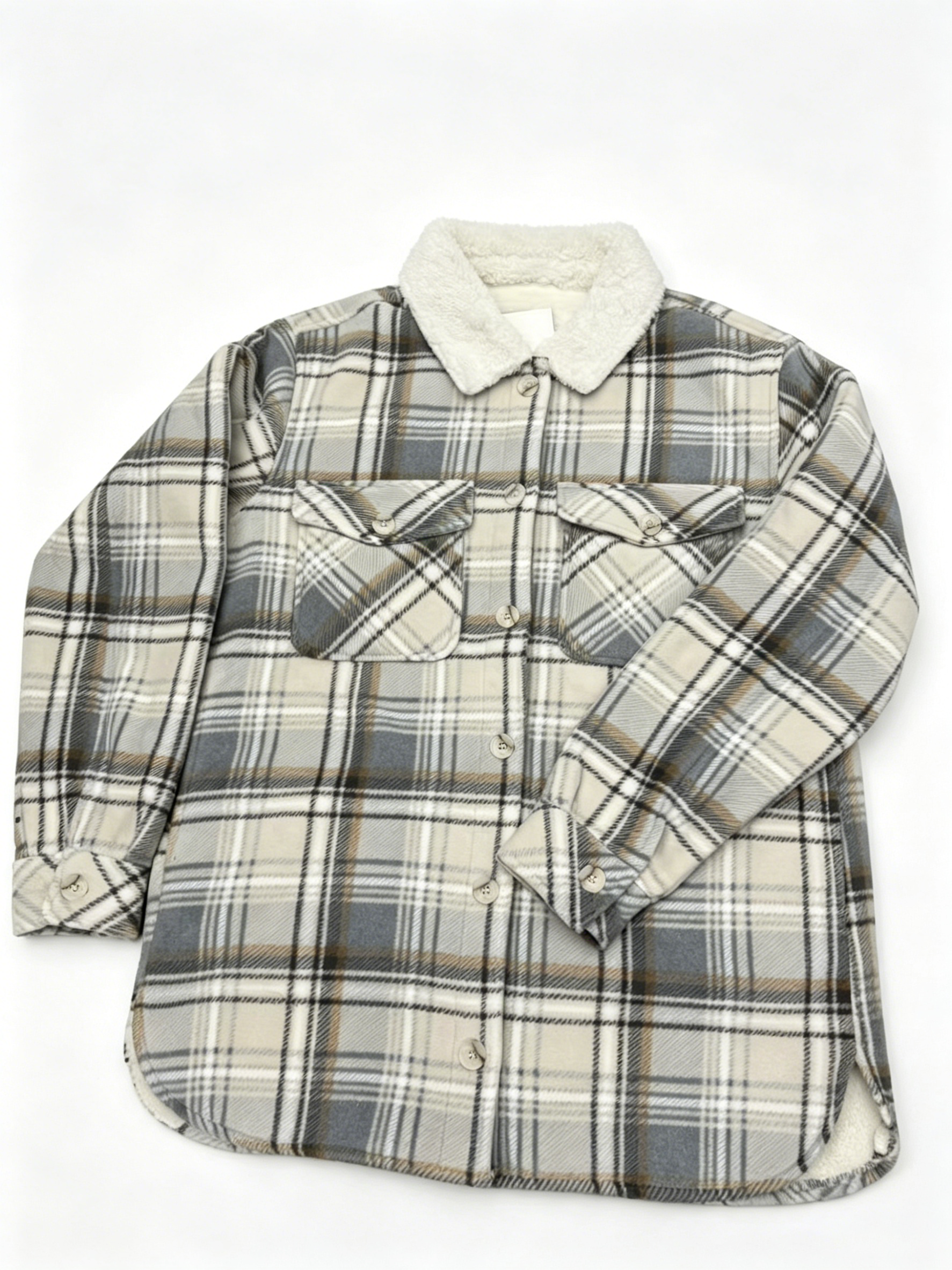 Retro-style woolen coat for men and women, thick and loose with check pattern