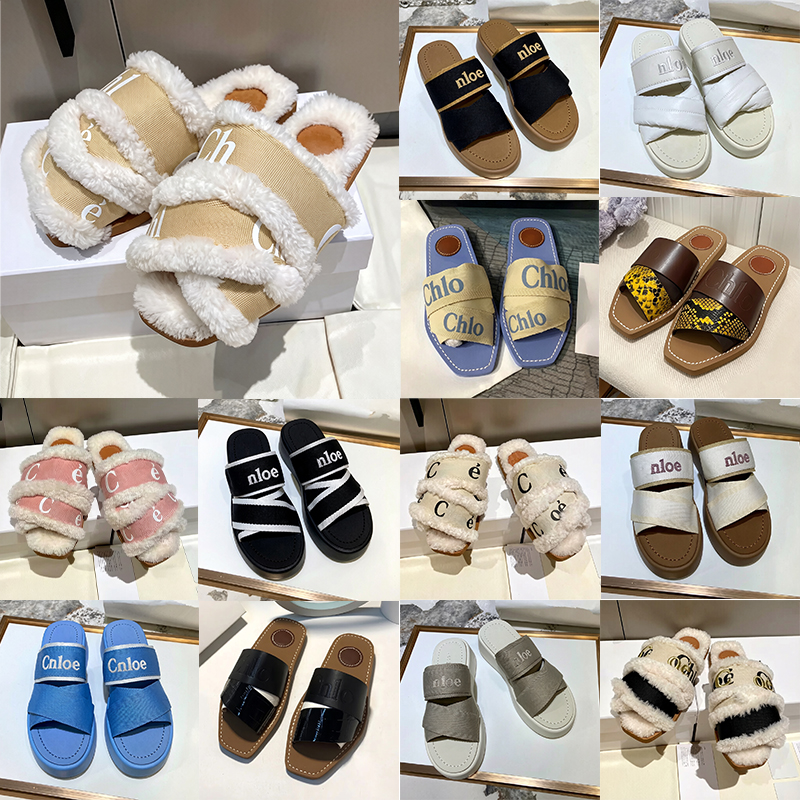 Free Shipping Designer shoes canvas clogs heels slippers sandals slides for famous womens sandal Black Blue Yellow Red White Flip Flops mules sandal