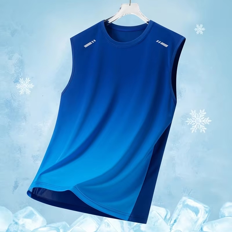 Simple Gradient Graphic Gym Tank Tops For Men Summer Fashion Fitness Sports 3D Printed Vest Loose Quick Dry Outdoor Tees y260618