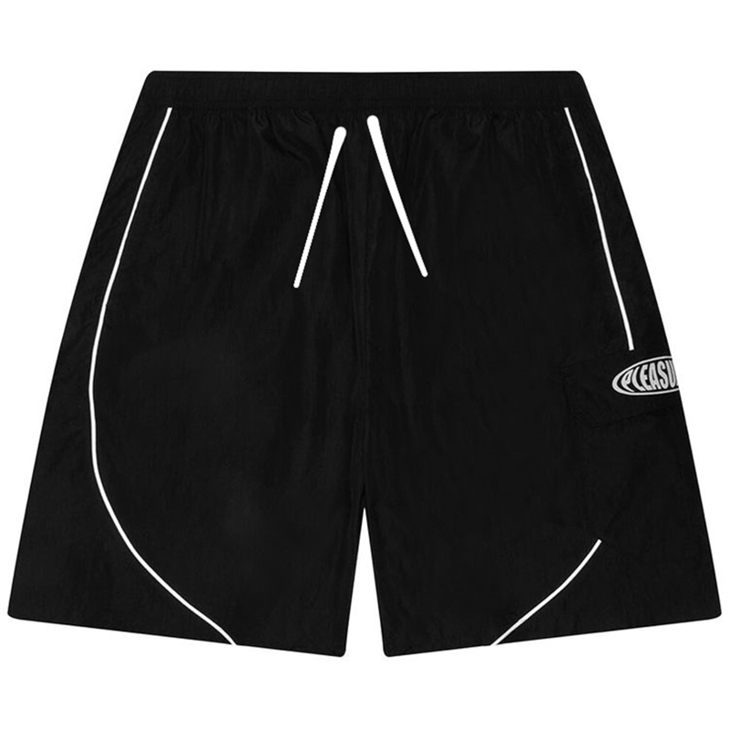 2026 Print Mens White Piping Drawstring Shorts Loose Street Quick Dry Casual Male Sports Cargo Pocket 260622