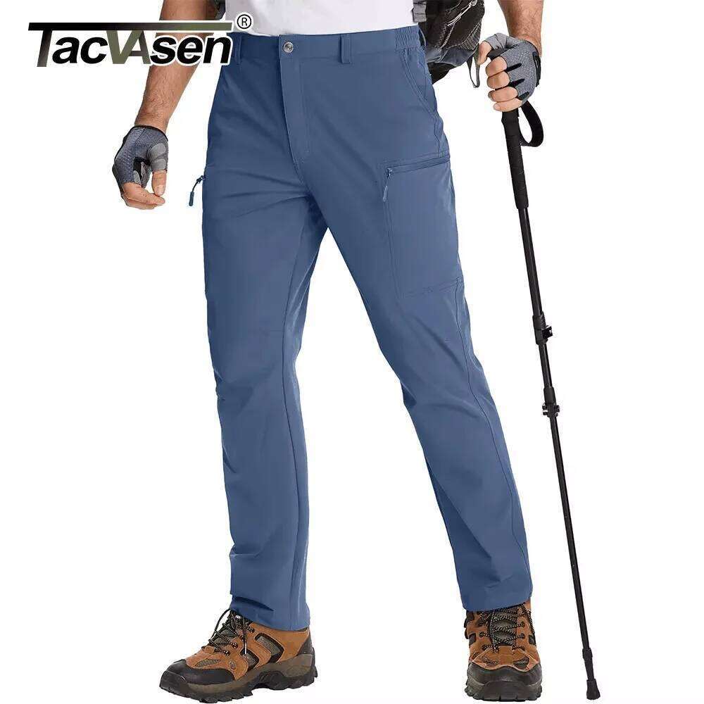 TACVASEN Lightweight Hiking Mens Quick Dry Cargo Work Nylon Waterproof Outdoor Trekking Fishing Pants Male Trousers W260624