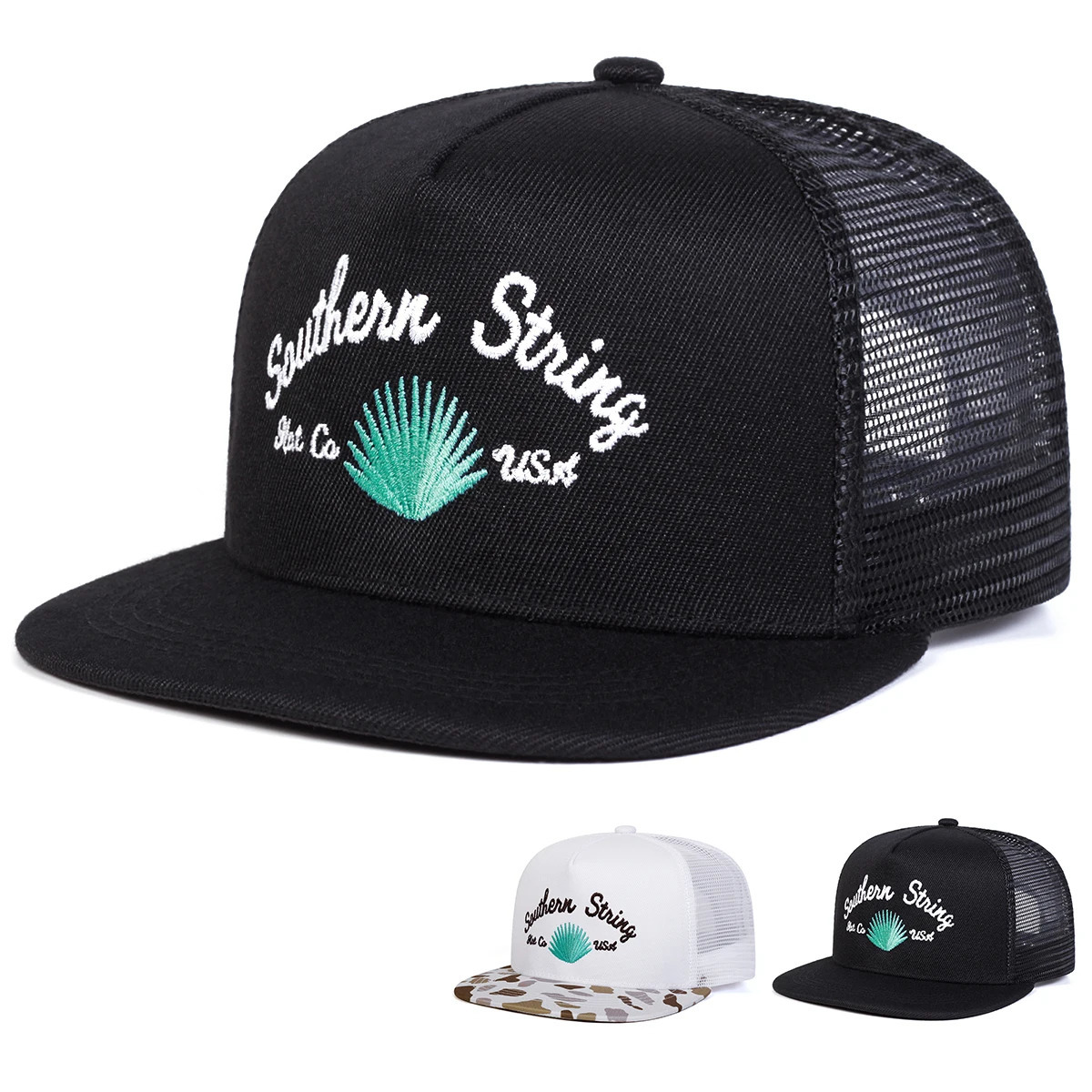 Unisex SOUTHERN STRING Embroidery Hip-hop Net Hats Spring Summer Outdoor Adjustable Casual Baseball Caps Sunscreen Hat Cap 260624