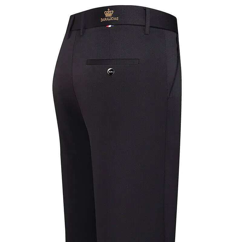 Summer Thin Mens Casual Quick Dry Formal Dress Men Regular Fit Suit Pants Work Trousers Cool Breathable W260624