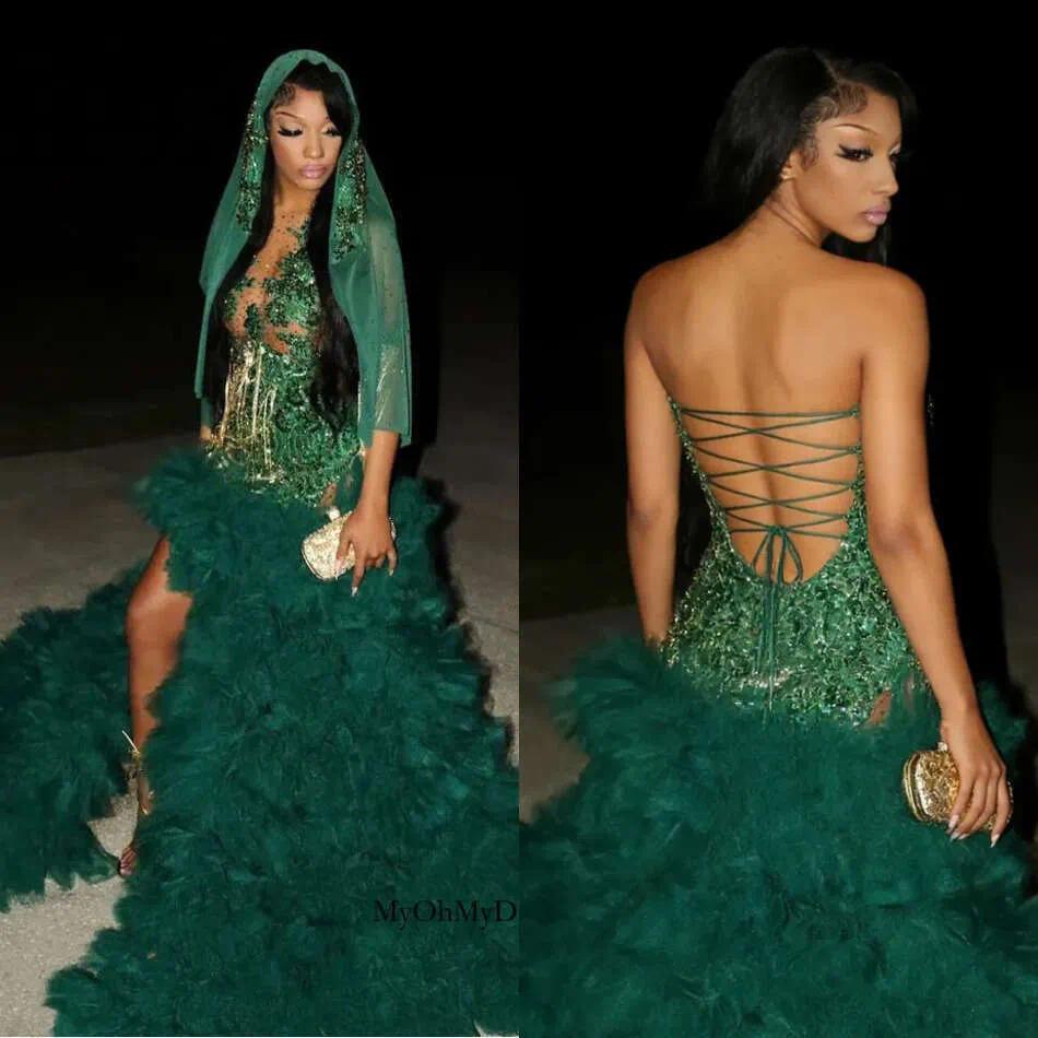 Luxury Prom Dresses Ruffles Tulle Prom Aso Ebi Sweetheart Exquisite Party Evening Gowns Lace Beading Special Occasion Dresses Robe De Soiree